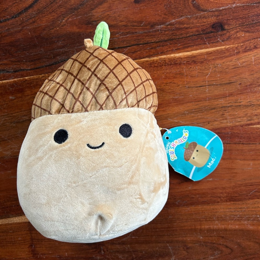 NWT 7.5” MAC The ACORN NUT Autumn Fall Harvest Squad Squishmallow Plush Toy